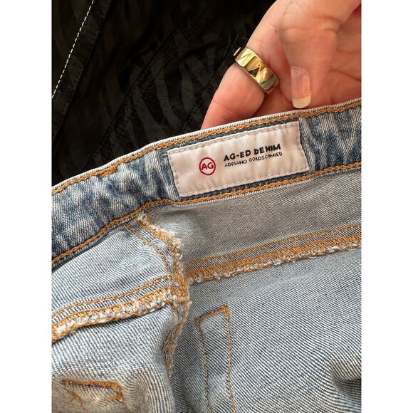 Adriano Goldschmied The Prima Crop Jeans Light Blue Women’s 31 Distressed - Picture 9 of 14